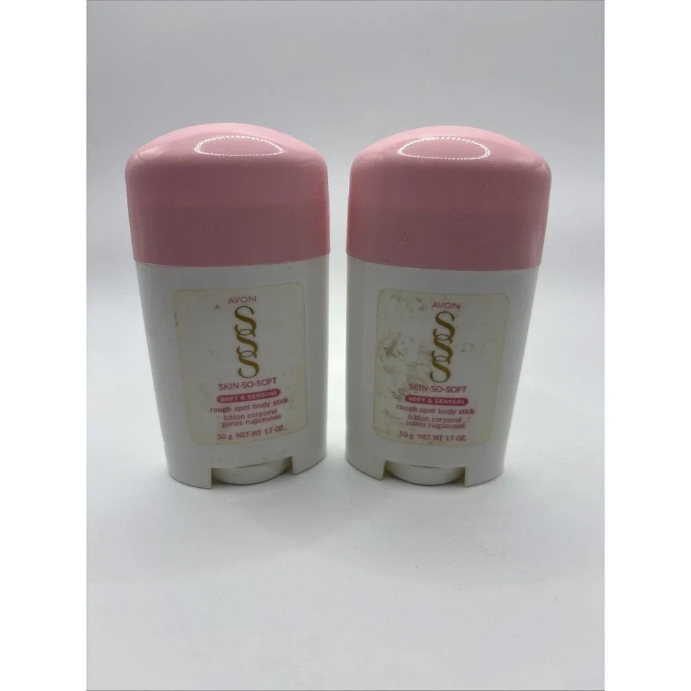 2 AVON SKIN SO SOFT Soft &SENSUAL Rough Spot Body‎ Stick 1.7 oz NEW Vintage